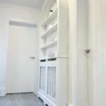 Curved radiator cover bookcase, Curved bookshelf, Solid Pine