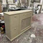Regency grill radiator cover with shoe storage, drawers (Image, Oxford Stone)
