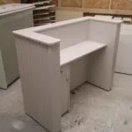 Reeded Bespoke Reception Desk, Farrow and Ball, Ammonite