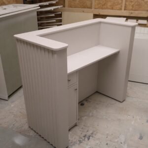 Reeded Bespoke Reception Desk, Farrow and Ball, Ammonite