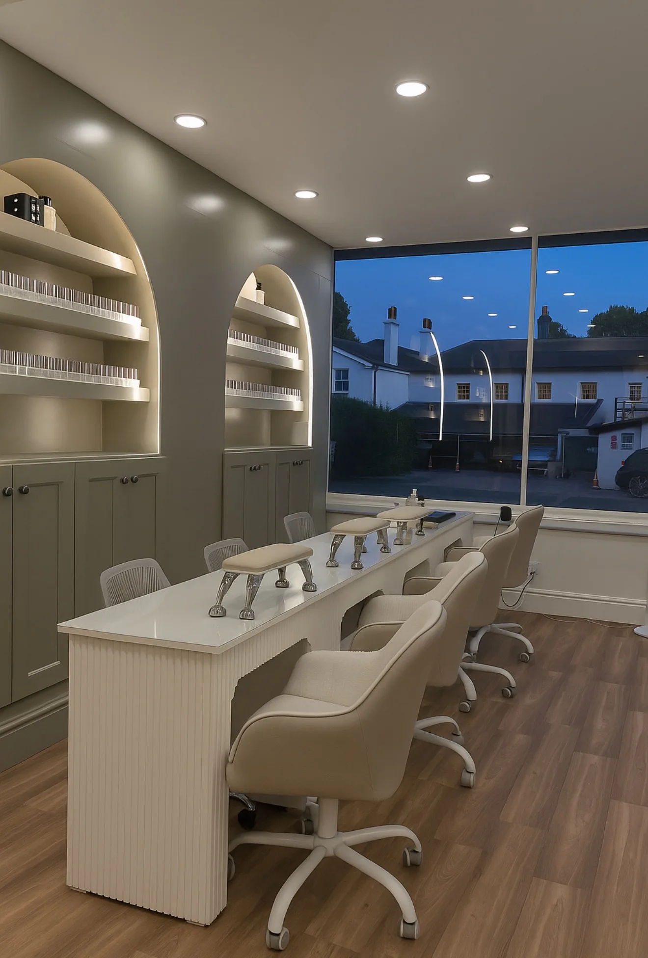 Four Station Nail Desk, bespoke manicure station