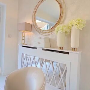 The Bailey Mirrored Radiator Cover, Mirrored Radiator Enclosure, Deluxe