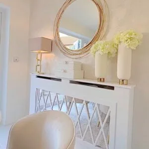 The Bailey Mirrored Radiator Cover, Mirrored Radiator Enclosure, Deluxe