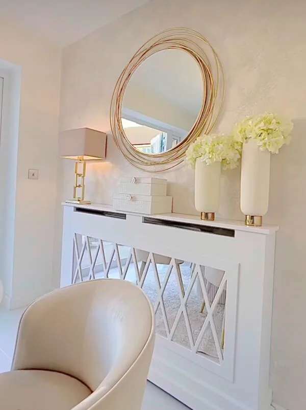 The Bailey Mirrored Radiator Cover, Mirrored Radiator Enclosure, Deluxe