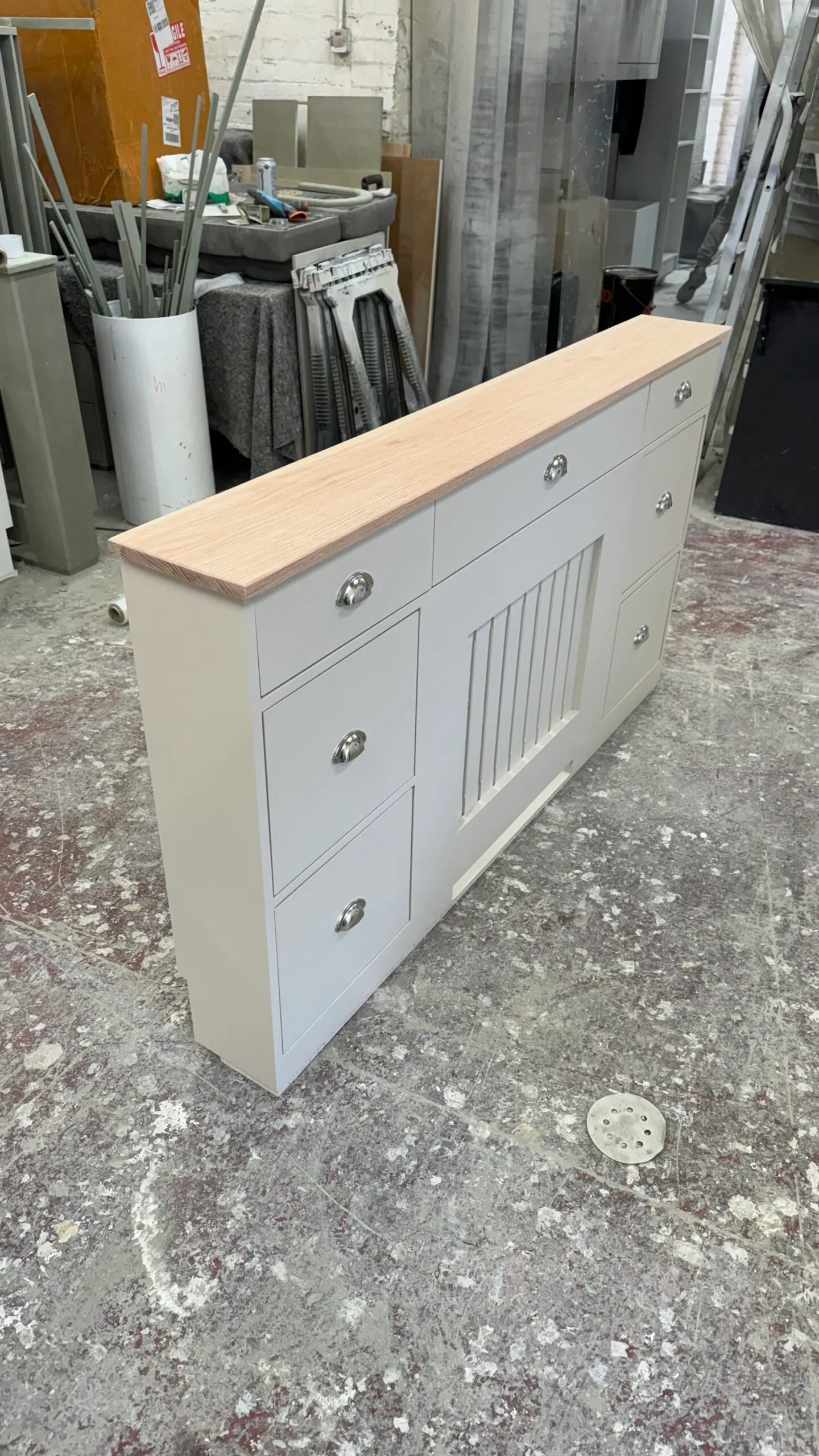 Radiator Cover with Shoe Storage & Drawers