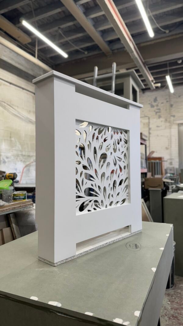 Floral grill, White, 85 H x 75 W x 15 D (skirting 15 x 2.5)