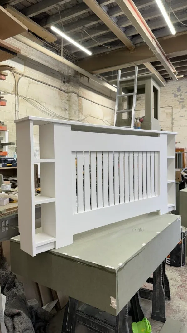 Unique Radiator cabinet with side shelves 78 H x 161 W x 18 D