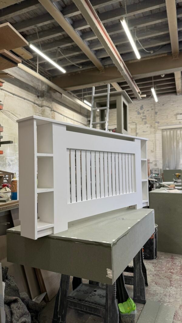 Unique Radiator cabinet with side shelves 78 H x 161 W x 18 D