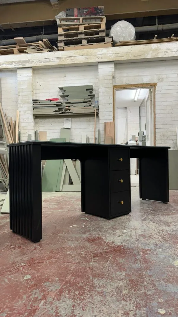 Bespoke nail desk, manicure desk, reeded design two person station