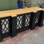 Large Mirrored Sideboard, Solid Oak Top