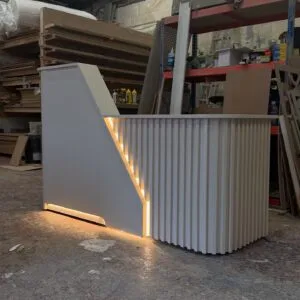 Bespoke Luxury Reception Desk, Skimming Stone