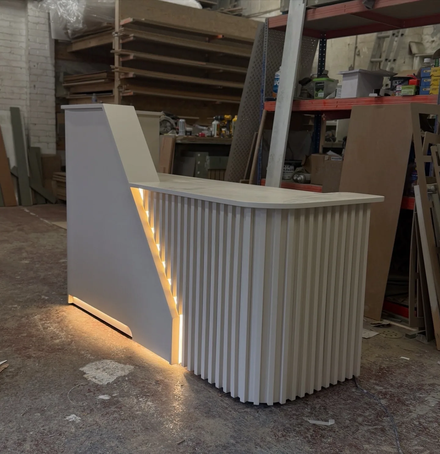 Bespoke Luxury Reception Desk, Skimming Stone