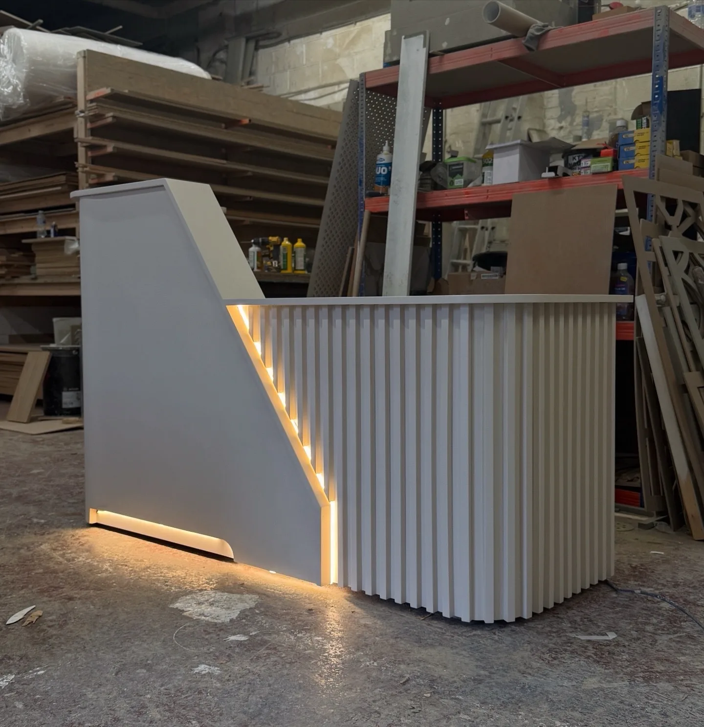 Bespoke Luxury Reception Desk, Skimming Stone