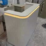 Compact Curved Reception Desk, Skimming Stone