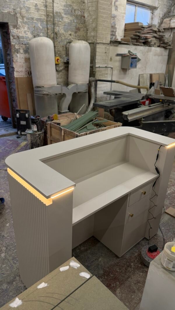 Bespoke Luxury Reception Desk, Skimming Stone