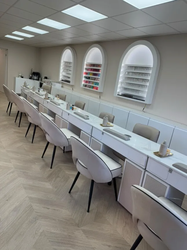 Nail Gel Wall Mount, Bespoke Curved Nail Varnish Display with LED Lighting