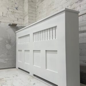 Medium White Radiator Cover, Panel Design 90cm H x 125cm W x 15cm D