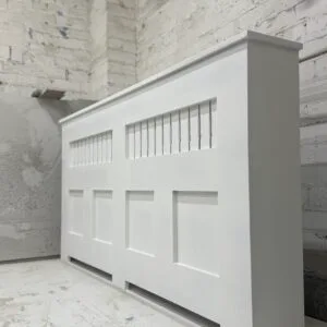 Medium White Radiator Cover, Panel Design 90cm H x 125cm W x 15cm D