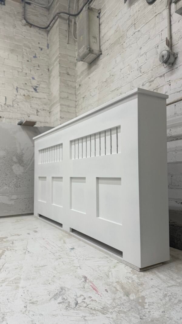 Medium White Radiator Cover, Panel Design 90cm H x 125cm W x 15cm D