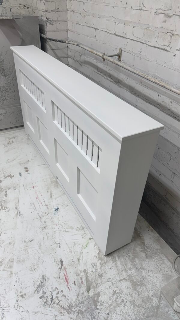 Medium White Radiator Cover, Panel Design 90cm H x 125cm W x 15cm D