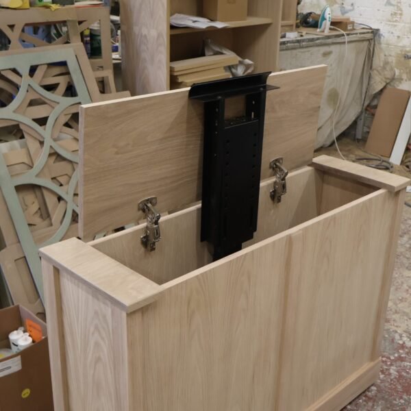 Solid Oak TV Stand, Motorised TV Box