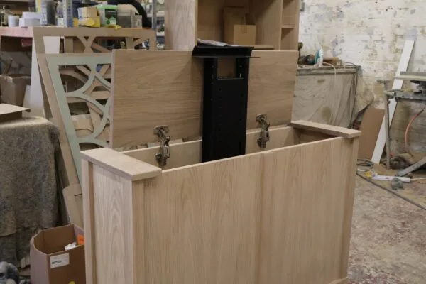 Solid Oak TV Stand, Motorised TV Box