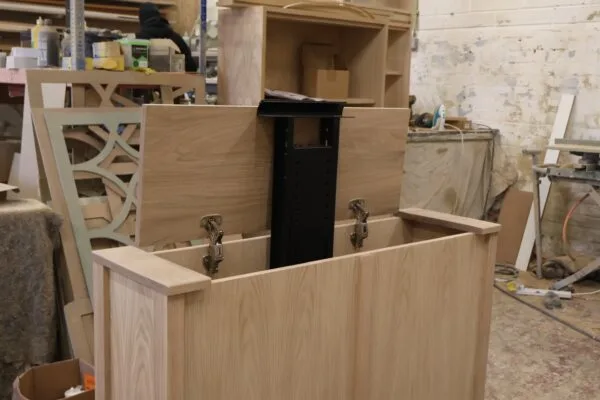 Solid Oak TV Stand, Motorised TV Box