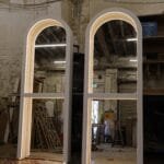 Bespoke Salon Mirror, Curved Mirror, Two Hair Stylist Mirrors, LED Lighting