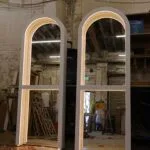 Bespoke Salon Mirror, Curved Mirror, Two Hair Stylist Mirrors, LED Lighting