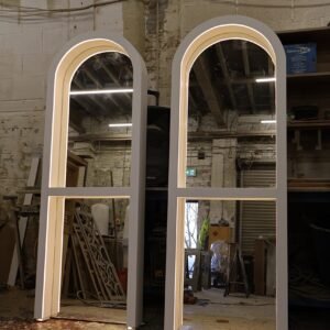Bespoke Salon Mirror, Curved Mirror, Two Hair Stylist Mirrors, LED Lighting