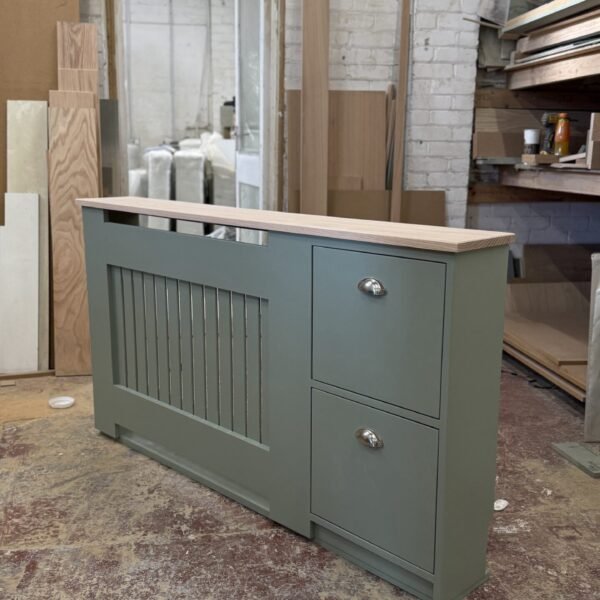 Radiator Cover with Shoe Storage and a Solid Oak Top