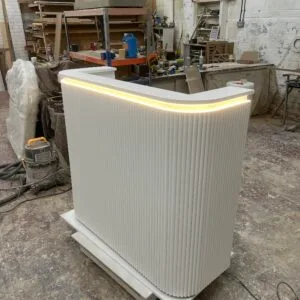 Bespoke Luxury Reception Desk, Reeded Reception Desk with LED lights