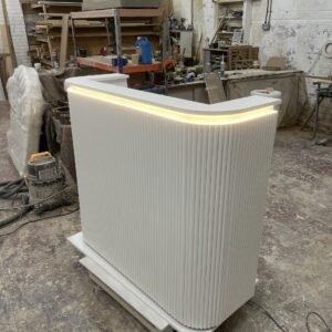 Bespoke Luxury Reception Desk, Reeded Reception Desk with LED lights