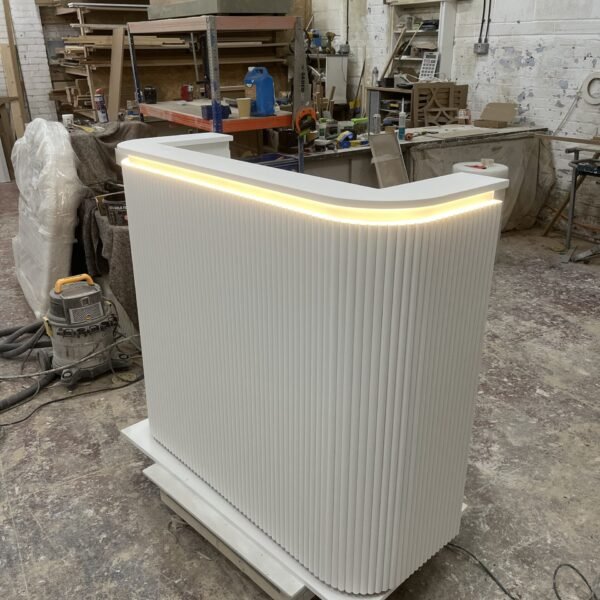 Bespoke Luxury Reception Desk, Reeded Reception Desk with LED lights