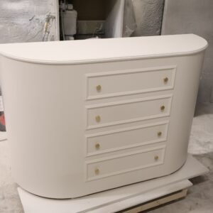 Curved TV Stand, Motorised TV Box, Faux drawer front