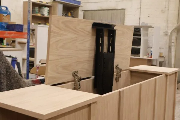 Solid Oak TV Unit, Motorised TV Box With Storage