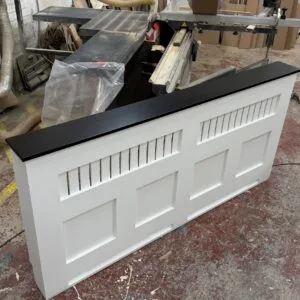 Panelled Radiator Cover, Black Top Shelf