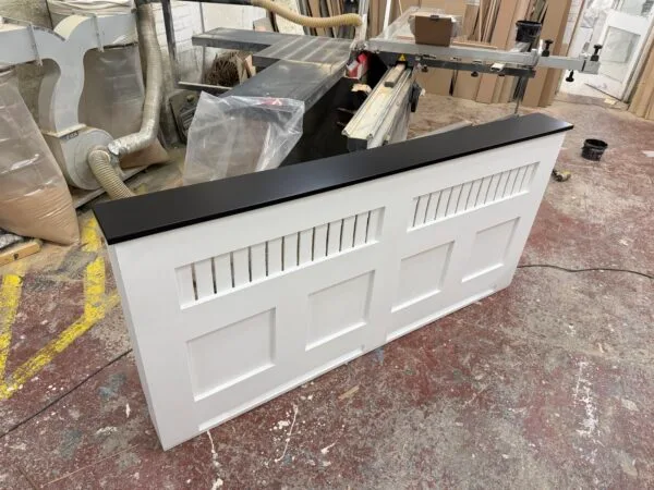 Panelled Radiator Cover, Black Top Shelf