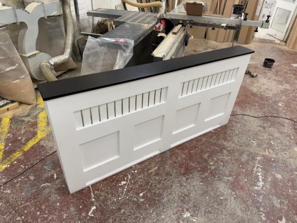 Panelled Radiator Cover, Black Top Shelf