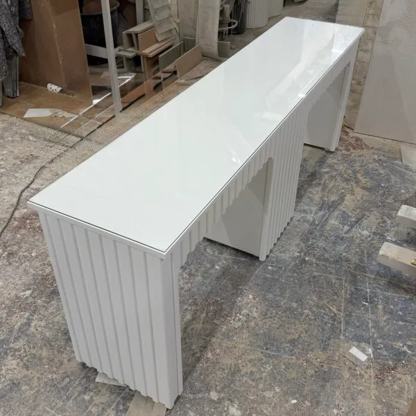 Bespoke nail desk, manicure desk, reeded design two person station