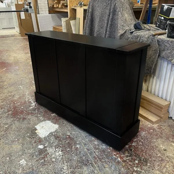 Black Panelled Motorised TV Stand, TV Box