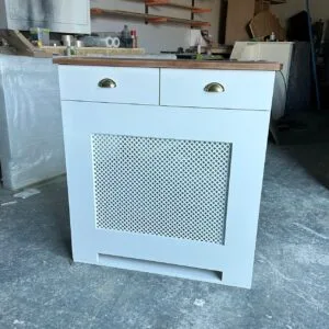 Bespoke Radiator Cover With Drawers And Solid Oak Top, Grill Design