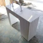 Bespoke Nail Desk, Single Manicure Station With Curved LED Nail Lamp acrylic top