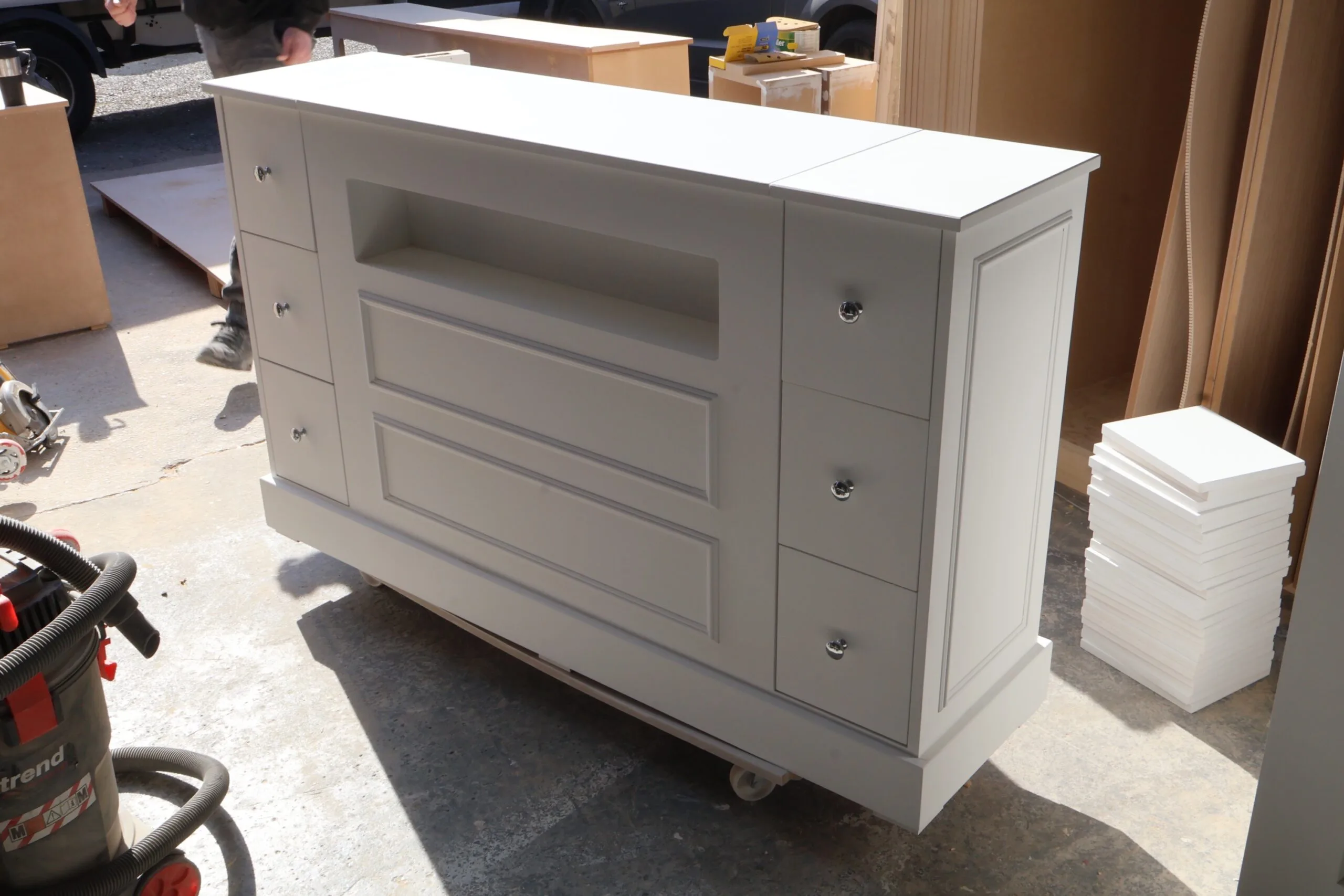 img_1793 Motorised TV Stand, Bespoke TV Unit With Storage White