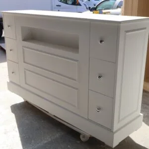 Motorised TV Stand, Bespoke TV Unit With Storage White