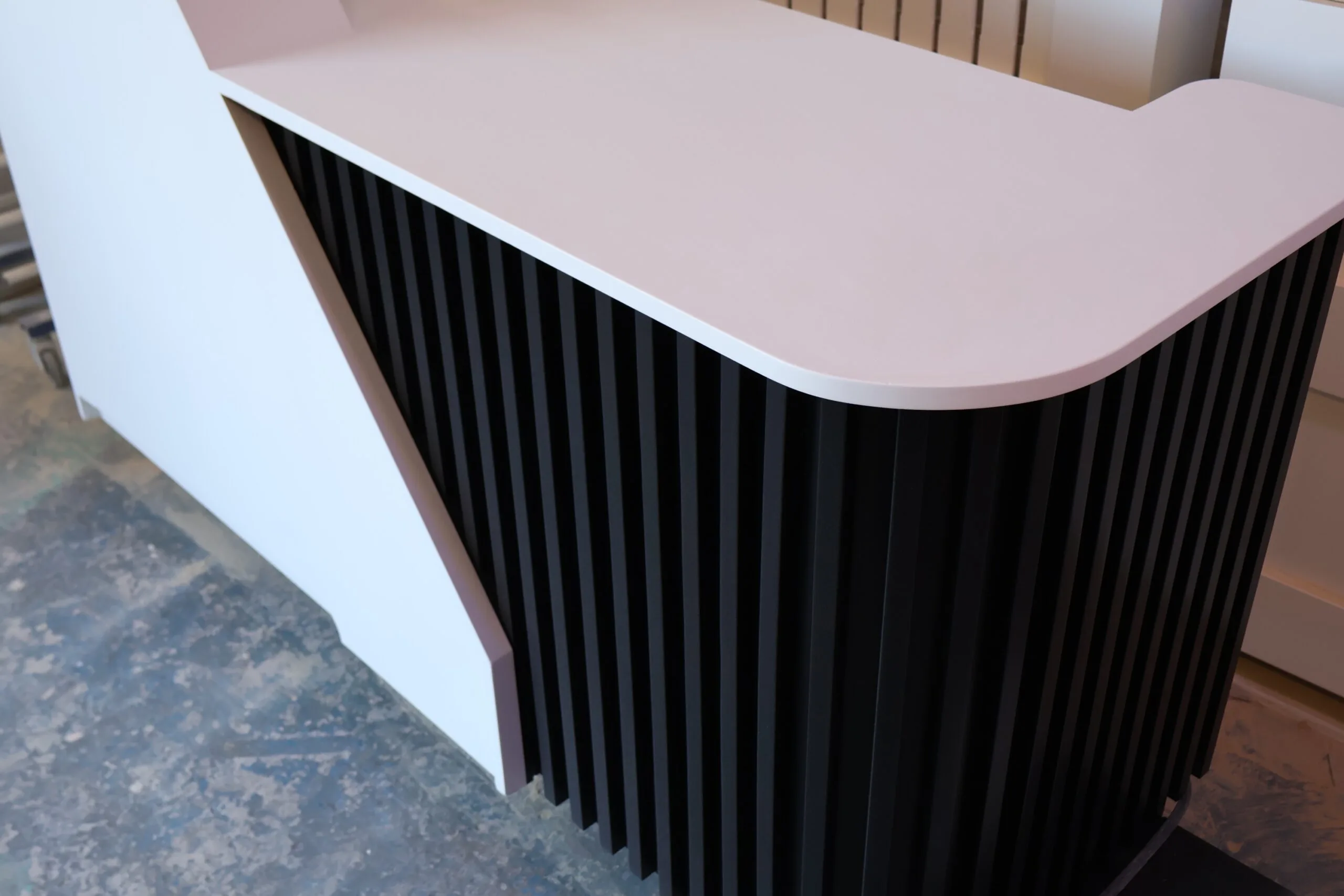 Bespoke Luxury Reception Desk, White & Black