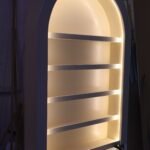 Salon LED Light Curved Display in Joas White
