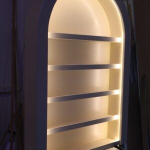 Salon LED Light Curved Display in Joas White