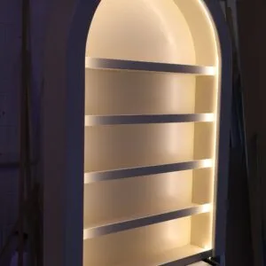 Salon LED Light Curved Display in Joas White