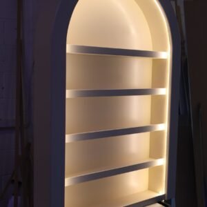 Salon LED Light Curved Display in Joas White